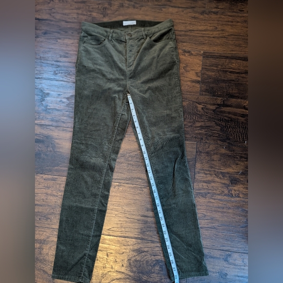 Set of Two Loft Skinny Tapered Leg Corduroy Pants; Brown and Olive - Sz. 28 - Picture 12 of 15